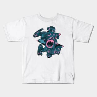 Alien Monster with multiple Eyes and Sharp Teeth Kids T-Shirt